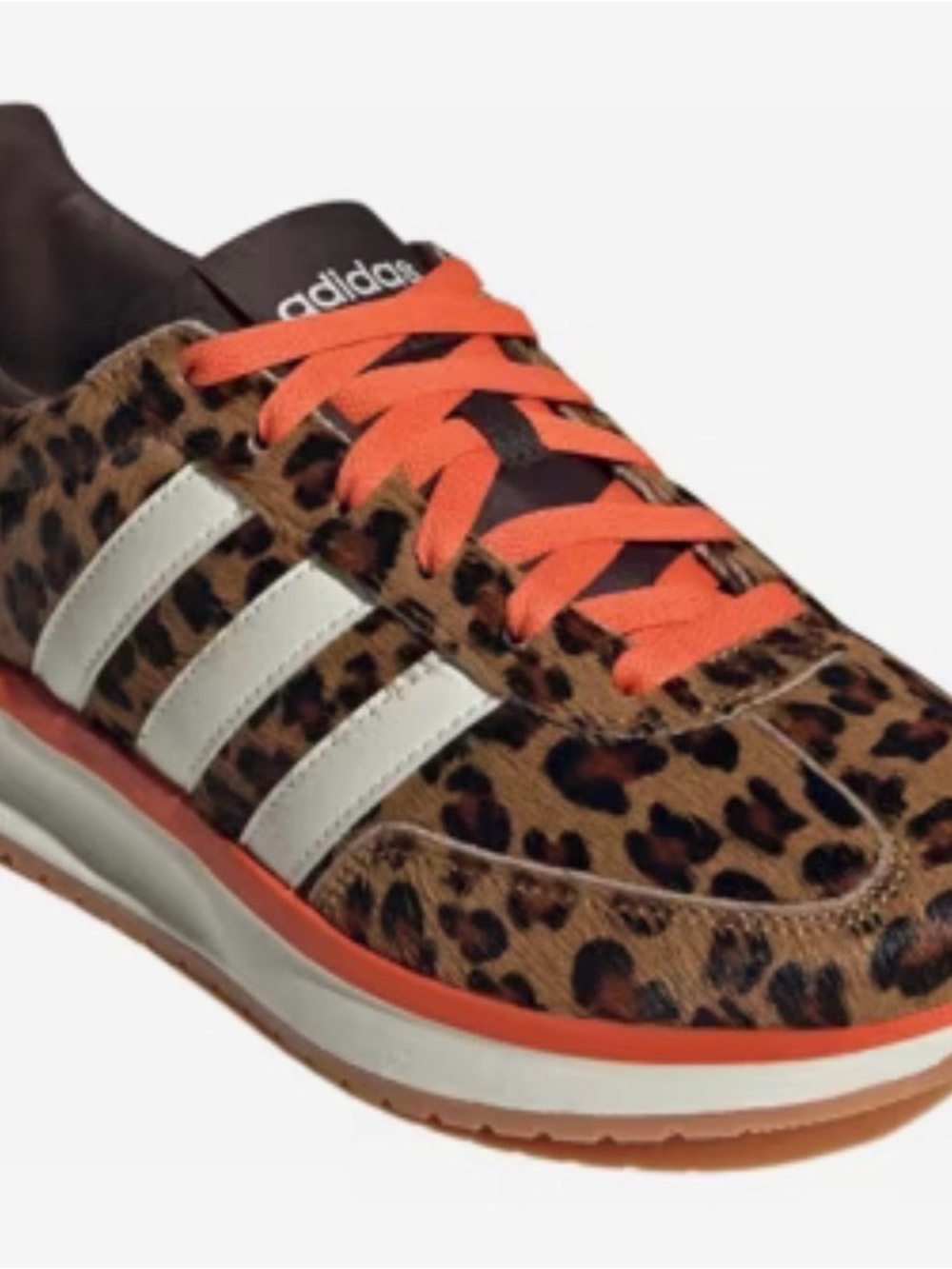 adidas Women’s Leopard Print Low-Top Sneaker in Brown and Orange